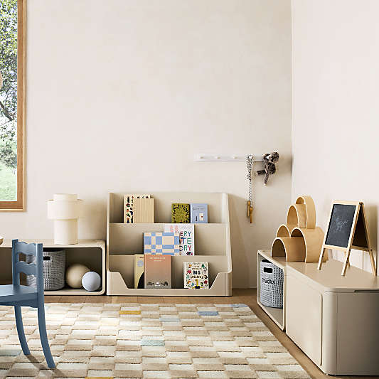 Scout 38" Linen Wood Kids Low Bookcase
