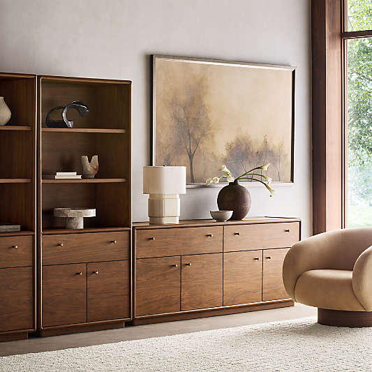 Lafayette 36" Walnut Open Storage Bookcase