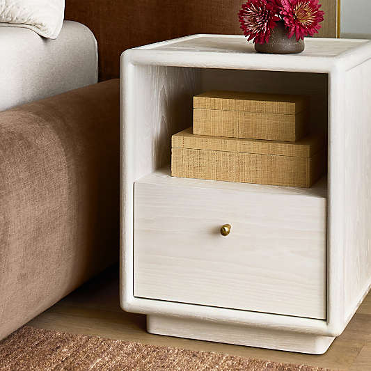 Lafayette 19" Whitewashed Wood Narrow Nightstand