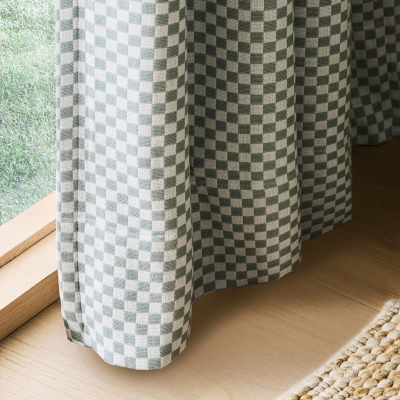 Mini Checker Verte Green Kids Blackout Curtain Panel 44"x63" - image 1 of 6
