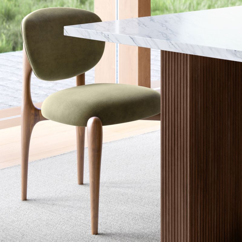 Portico 84" Marble and Warm Brown Oak Rectangular Leg Dining Table - image 3 of 11