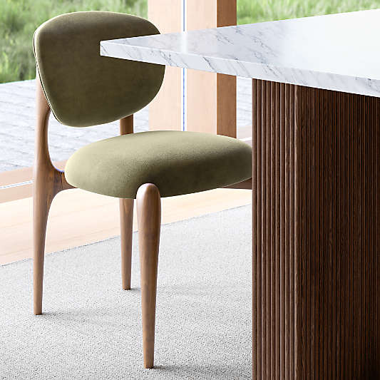 Portico 84" Marble and Warm Brown Oak Rectangular Leg Dining Table