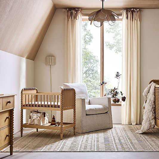 Jenny Lind Heirloom Maple Wood Baby Bassinet with Mattress Pad