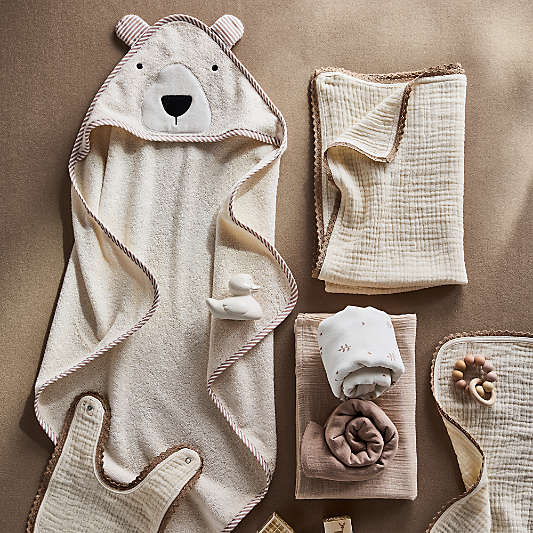 Supersoft Natural Leaf Organic Cotton Gauze Lullaby Baby Swaddles, Set of 3