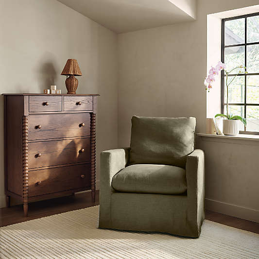 Jenny Lind 37" Deep Brown Wood Tall 5-Drawer Kids Dresser