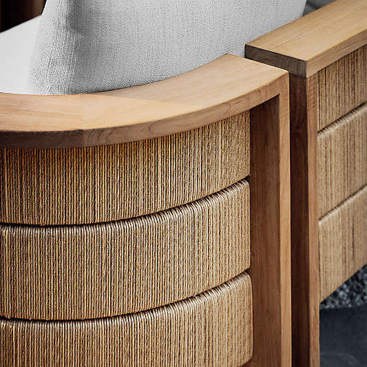 Bali 51" Natural Teak Chaise Daybed with Nova Glow Sunbrella ® Cushions