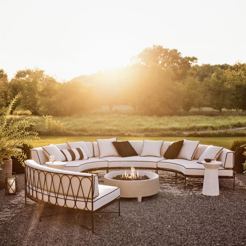 Galleria 72" Metal Outdoor Curved Sofa with Cushions