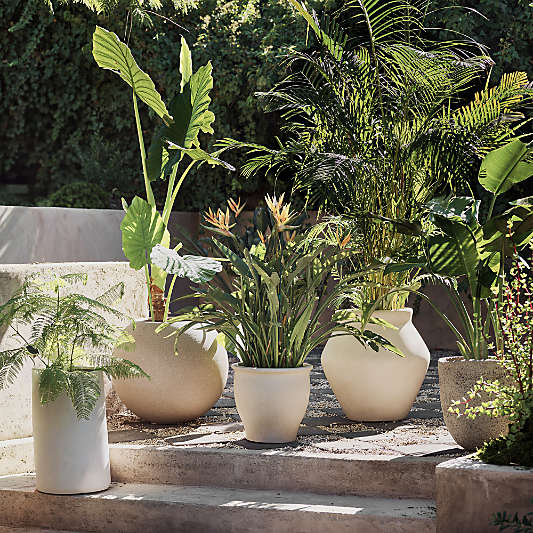 Ivory Sphere Textured Indoor/Outdoor Planter