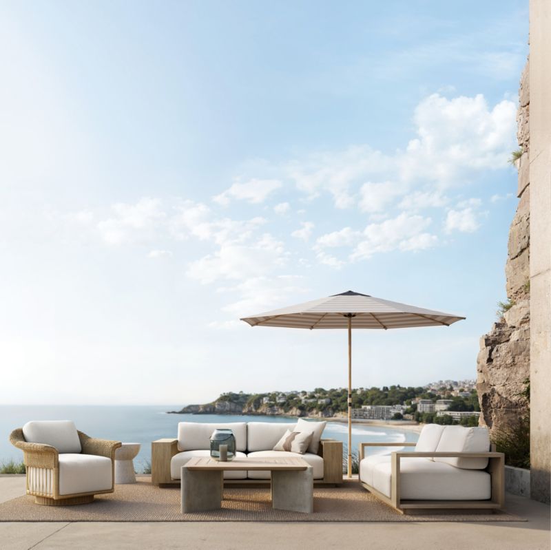 Mallorca Wood Outdoor Lounge Chair with Canvas Java Sunbrella ® Cushions - image 4 of 11
