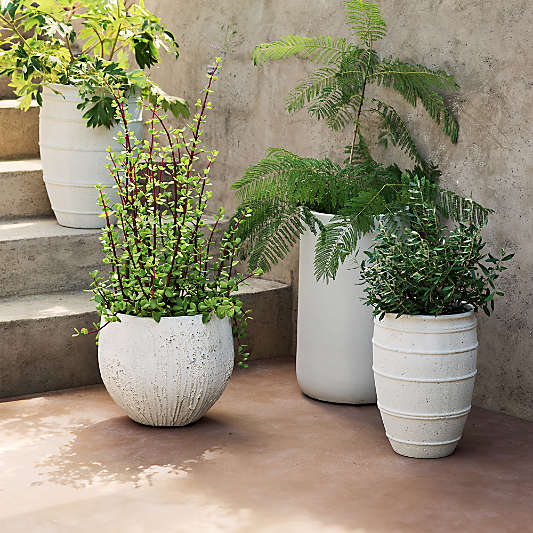 Kina 20.08" x 14.57" White Indoor/Outdoor Fiberstone Planter