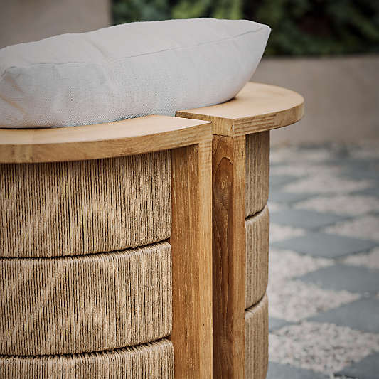 Bali 51" Natural Teak Chaise Daybed with Cast Harbor Sunbrella ® Cushions