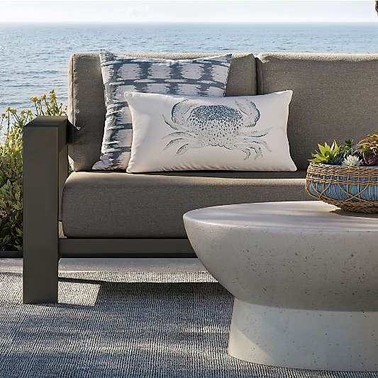 Walker 2-Piece Right-Arm Chaise Metal Outdoor Sectional Sofa with Canvas Charcoal Sunbrella ® Cushions