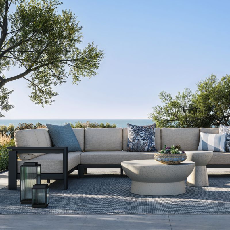 Walker Metal Double-Chaise Outdoor U-Shaped Sectional Sofa with Sunbrella ® Cushions - image 7 of 10