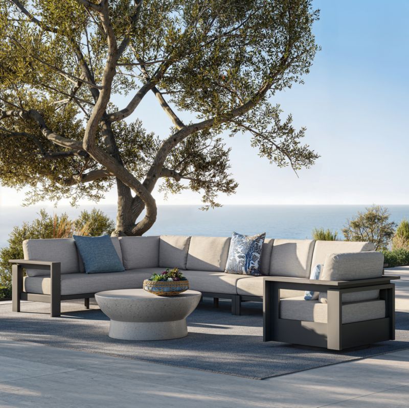 Walker Metal Double-Chaise Outdoor U-Shaped Sectional Sofa with Sunbrella ® Cushions - image 6 of 10