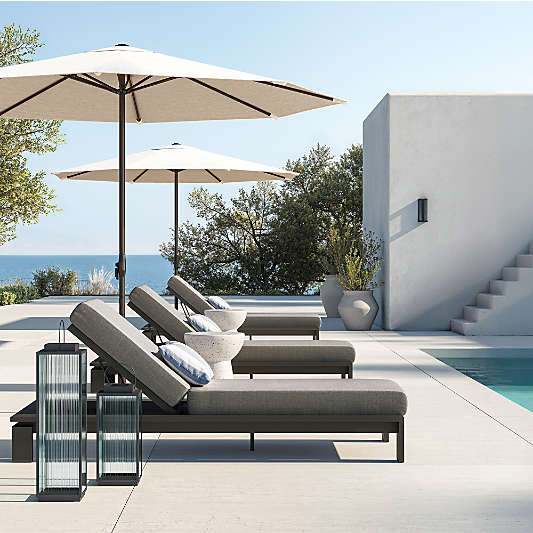 Walker Metal Outdoor Sun Lounger with Canvas Charcoal Sunbrella ® Cushions