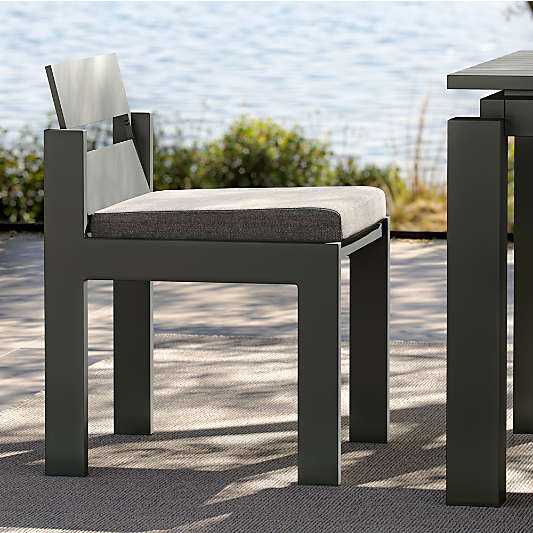 Walker Metal Outdoor Dining Chair with Canvas Charcoal Sunbrella ® Cushions