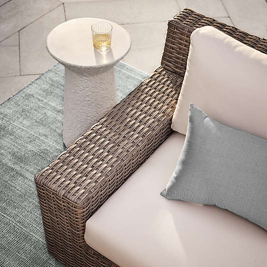 Abaco Resin Wicker 3-Piece L-Shaped Outdoor Sectional Sofa with Canvas Natural Sunbrella ® Cushions