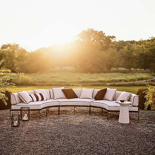 Galleria 72" Metal Outdoor Curved Sofa with Cushions