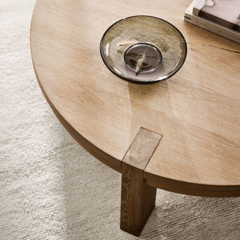 Terra Natural White Oak Wood 44" Round Coffee Table - image 4 of 10