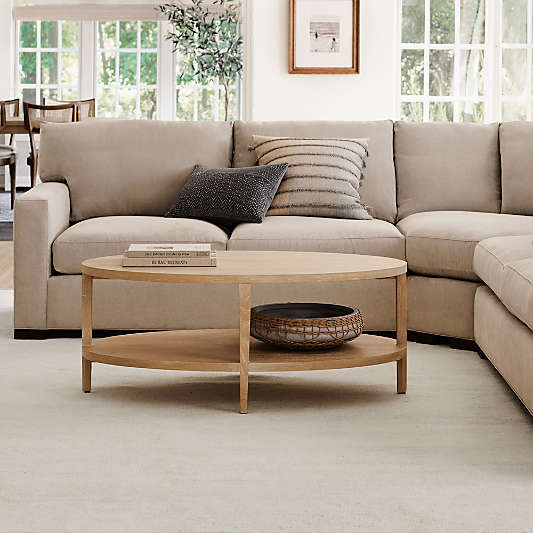 Clairemont Natural Oak Wood 48" Oval Coffee Table