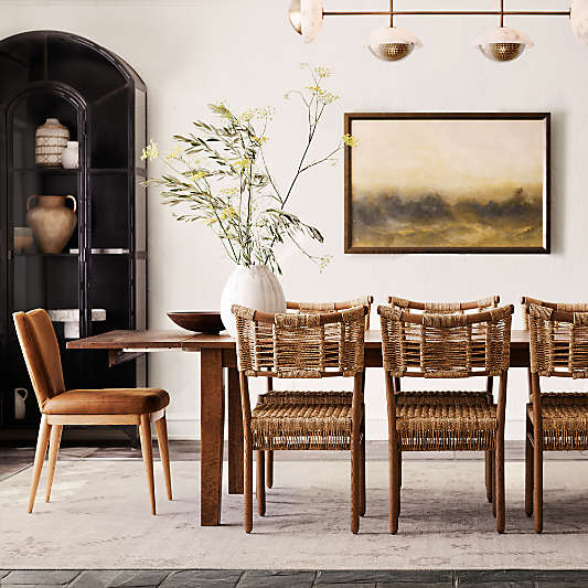 Basque 82"-118" Vintage Brown Solid Wood Extendable Dining Table