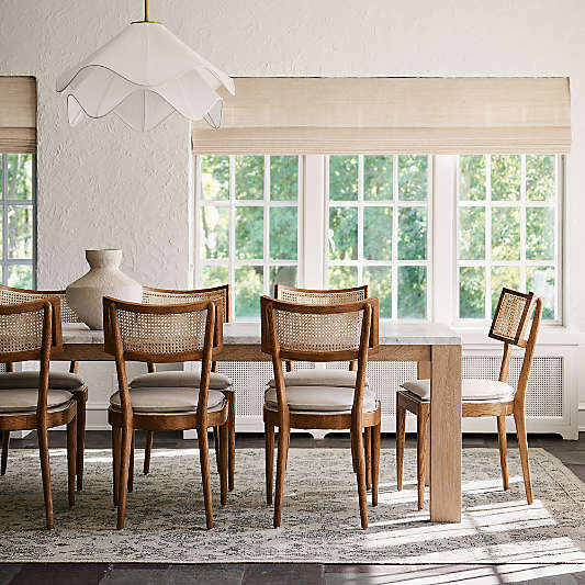 Terra 90" Carrara Marble and Natural White Oak Solid Wood Dining Table