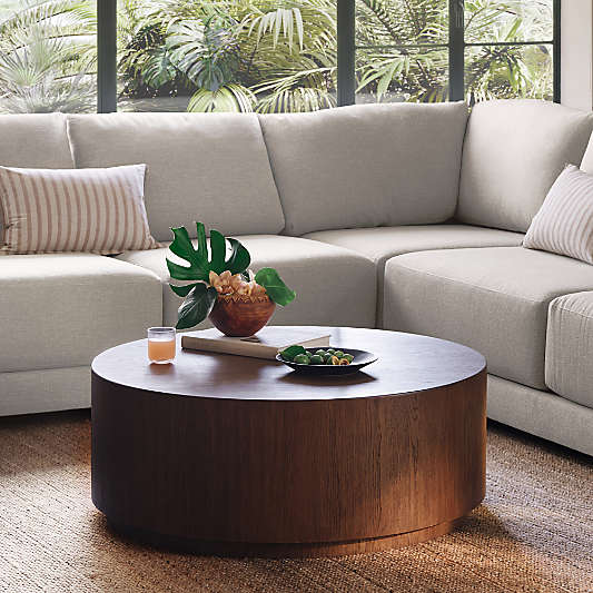 Terrane Fumed Oak Wood 42" Round Coffee Table