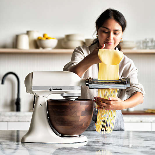 KitchenAid ® Artisan Series Porcelain White 5-Quart Tilt-Head Stand Mixer with Walnut Bowl