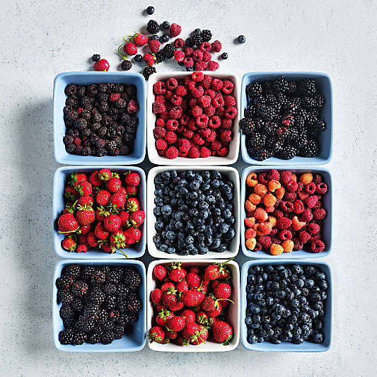 Blue Porcelain Berry Box Colander