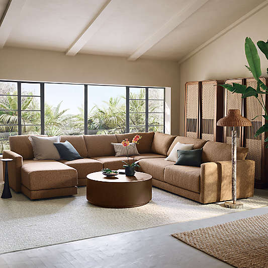 Gather Deep 4-Piece L-Shaped Sectional Sofa with Chaise Lounge