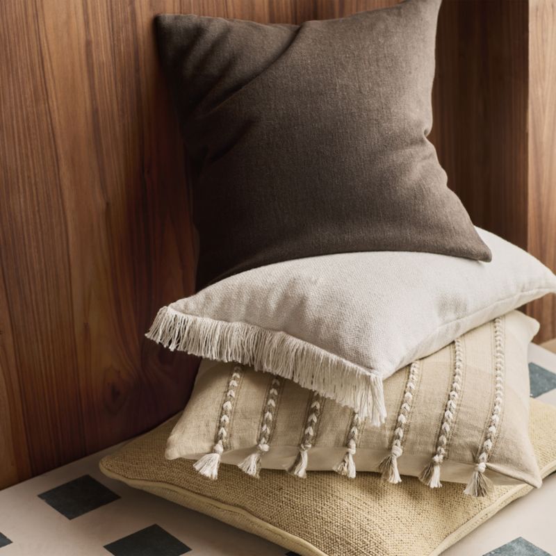 Isla Braided Stripe 23"x23" Warm Sand Beige Throw Pillow Cover - image 6 of 8