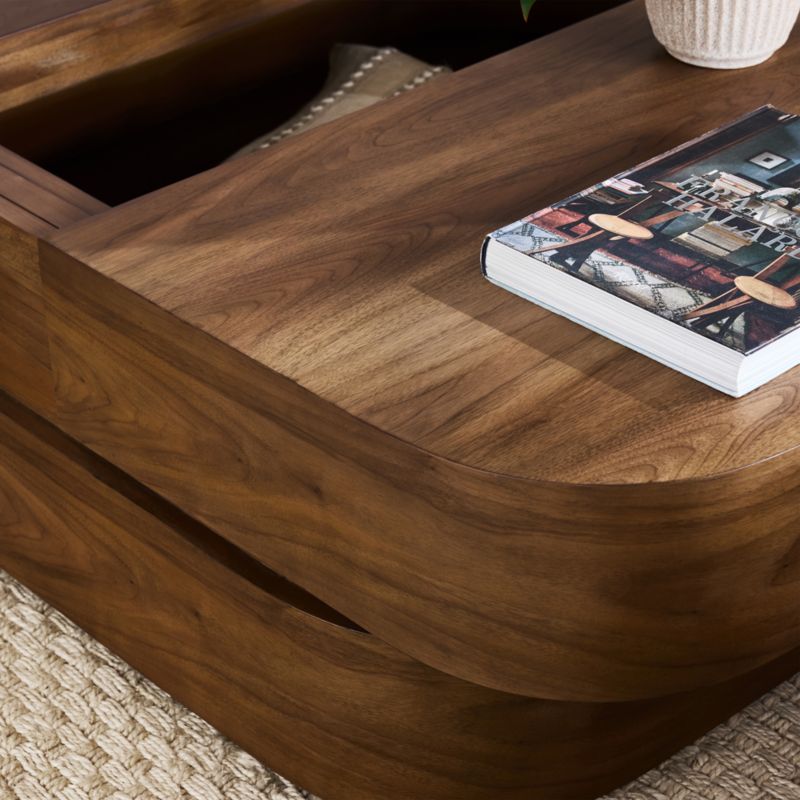 Milano Natural Walnut 48" Storage Coffee Table - image 3 of 8