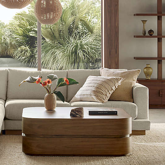 Milano Natural Walnut 48" Storage Coffee Table