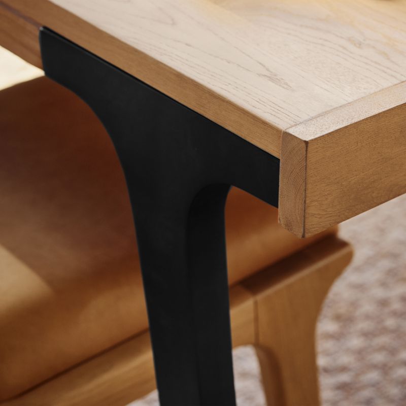 Lakin 81"-119" White Oak Wood Extendable Dining Table - image 8 of 20