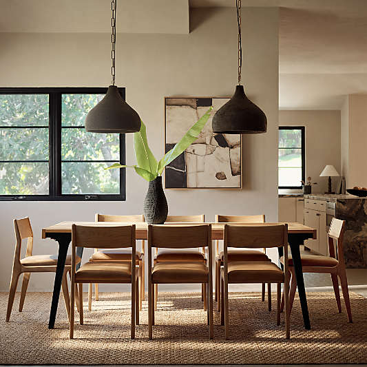 Lakin White Oak Leather Dining Chair