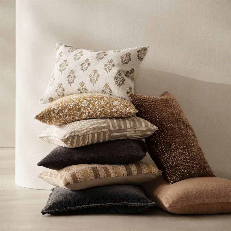 Vivonne Linen 22"x15" Moroccan Ocher Reversible Hand Printed Throw Pillow Cover - image 3 of 4