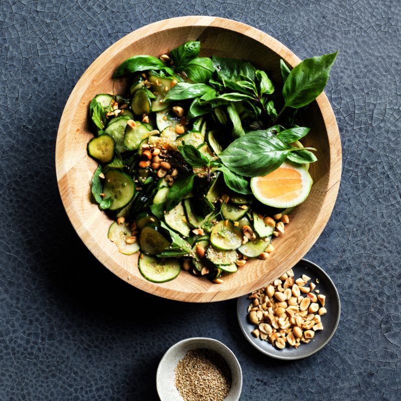 Madeira 12" Oak Wood Salad Serving Bowl - image 1 of 6