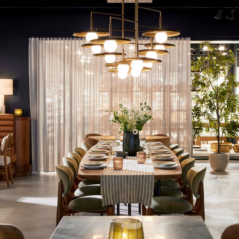 Lilypad Metal and Glass Three Light Chandelier by Brigette Romanek 49.5" - image 7 of 11