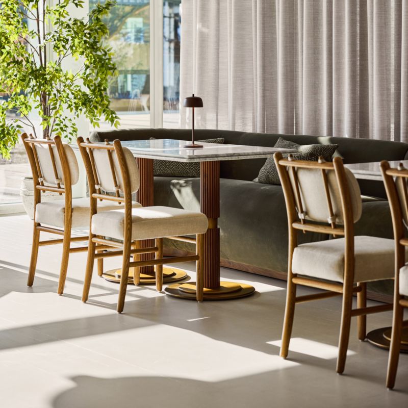 Chelsea 24" Carrara Marble and Walnut Bistro Dining Table - image 6 of 12