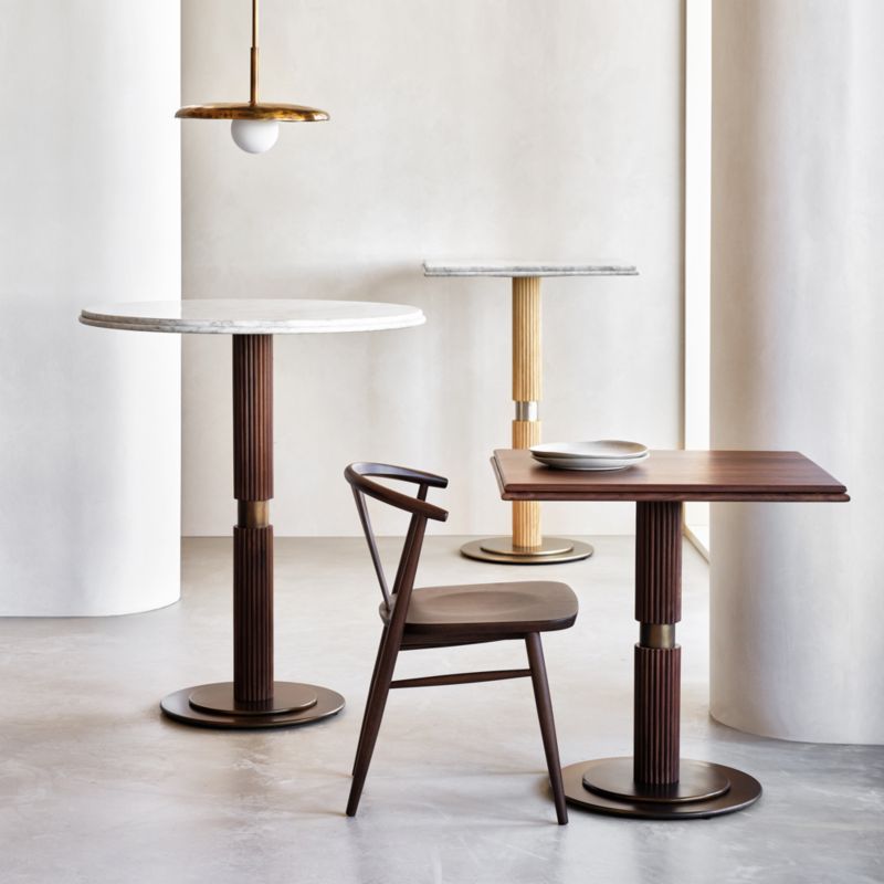 Chelsea 30" Round Marble & Oak Wood Bar Table - image 2 of 5