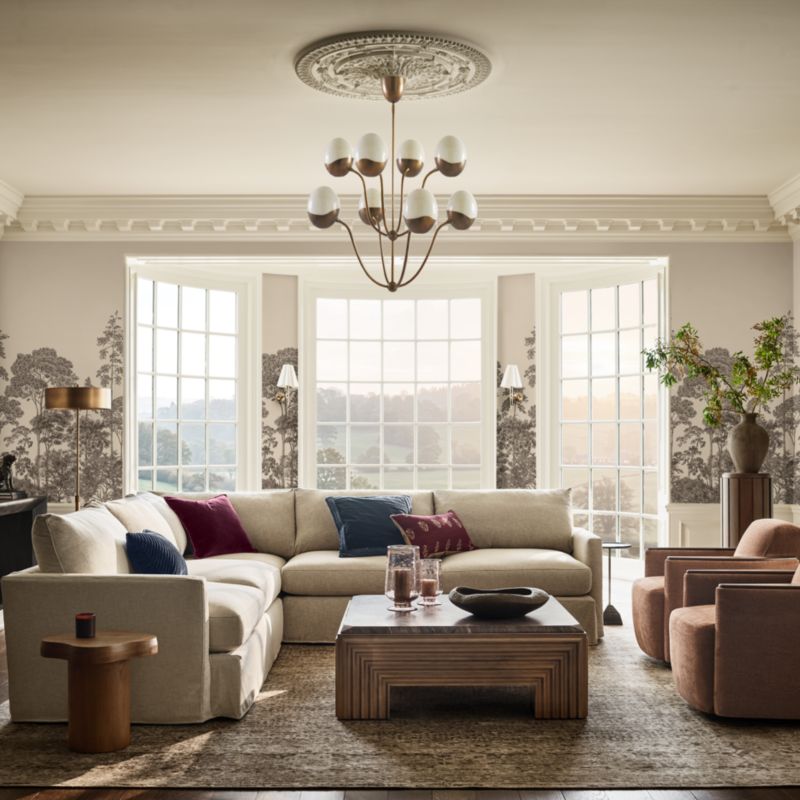Lounge Deep 3-Piece L-Shaped Slipcovered Sectional Sofa - image 3 of 8