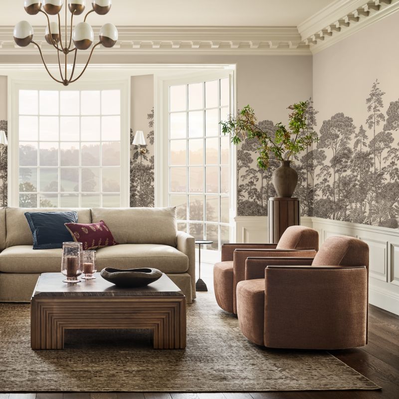 Arbor Taupe Scenic Wallpaper - image 1 of 3