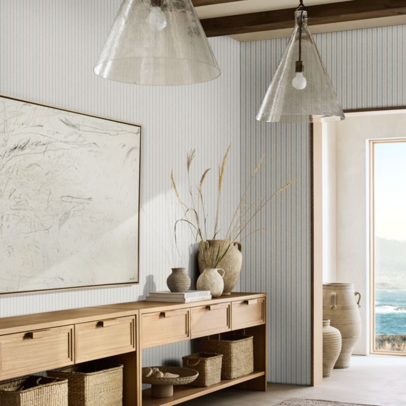 Heritage Light Blue Stripe Wallpaper - image 2 of 3