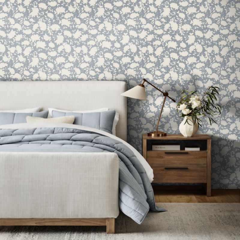 Celeste Mist Blue Floral Wallpaper - image 1 of 4