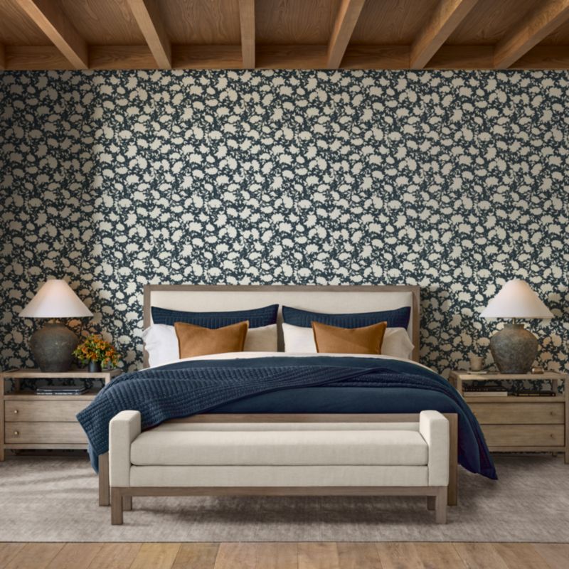 Keane Weathered Natural Wood Upholstered Queen Bed - image 5 of 13