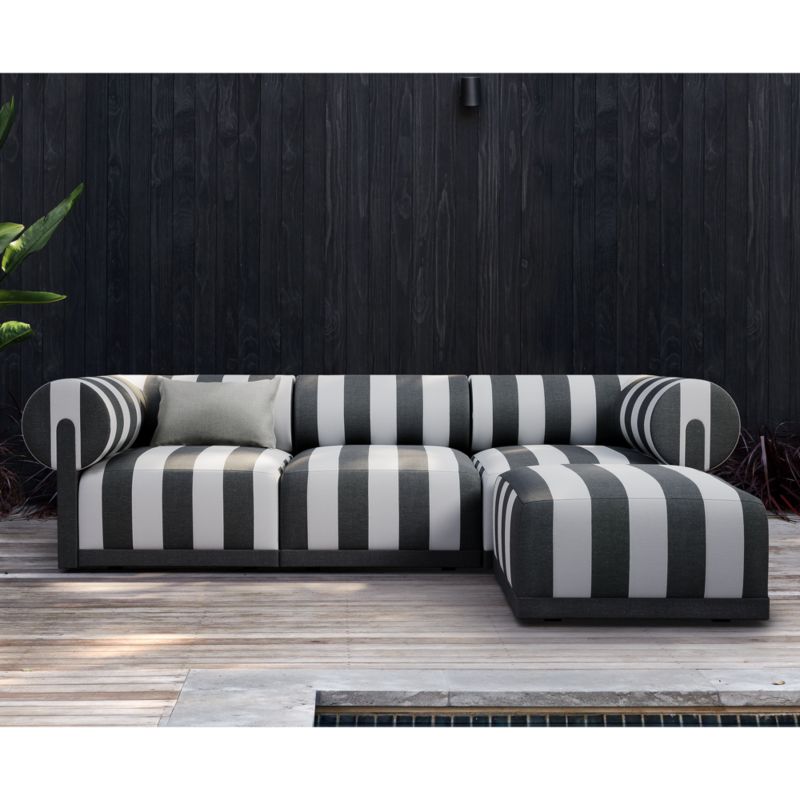 Cerca Striped Outdoor Ottoman