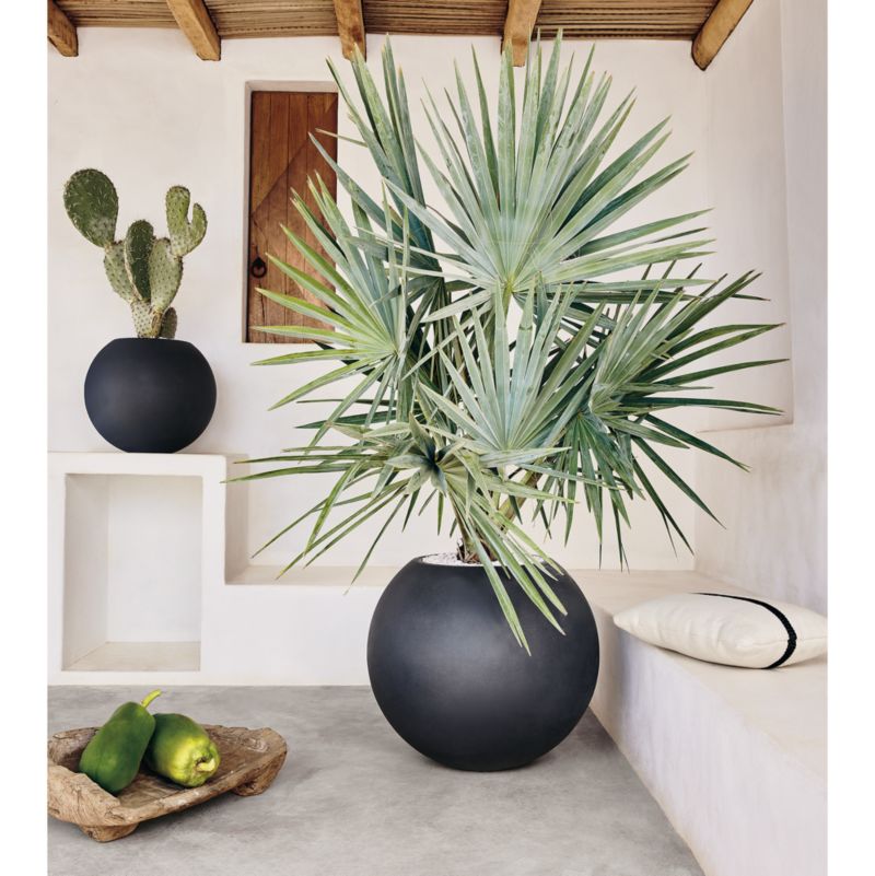 Sphere Small Dark Grey Indoor/Outdoor Planter 20" - image 3 of 15