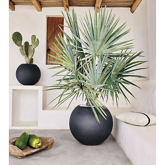 Sphere Large Dark Grey Indoor/Outdoor Planter 26"