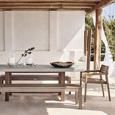 Abaco 84" Grey Concrete Outdoor Dining Table