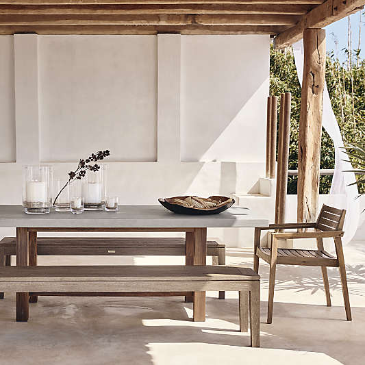 Abaco 84" Grey Concrete Outdoor Dining Table